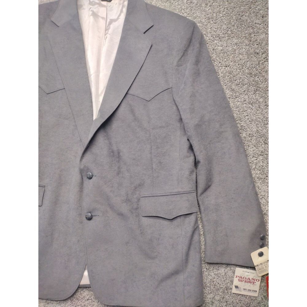 NWT Pagano West Vintage USA Gray Rockabilly Blazer western sport coat 48L NOS - Picture 3 of 16